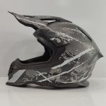 کلاه کاسکت کراسی عینک دار LVS مشکی طوسی