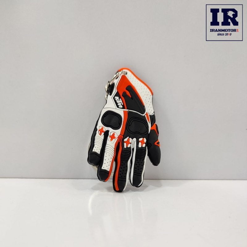 جاسوییچی موتور سیکلت طرح دستکش KTM سفید نارنجی