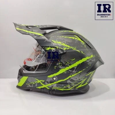 کلاه کاسکت کراسی اندرویی LVS ال وی اس طلق دار مشکی فسفری