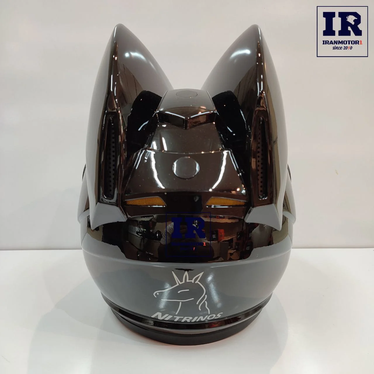 کلاه کاسکت خرگوشی دخترانه NITRINOS نیترینوس - مشکی براق - تصویر 5