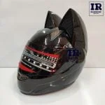 کلاه کاسکت خرگوشی دخترانه NITRINOS نیترینوس - مشکی براق - تصویر 2