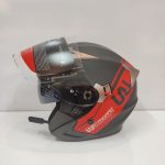 کلاه کاسکت بلوتوث دار بدون فک دبلیو استاندارد wstandard - مشکی قرمز مات