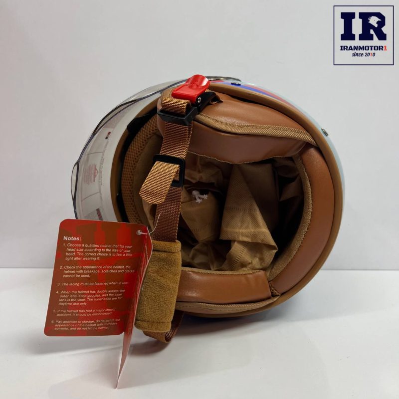 کلاه کاسکت وسپایی ibk آبی قرمز - تصویر 3