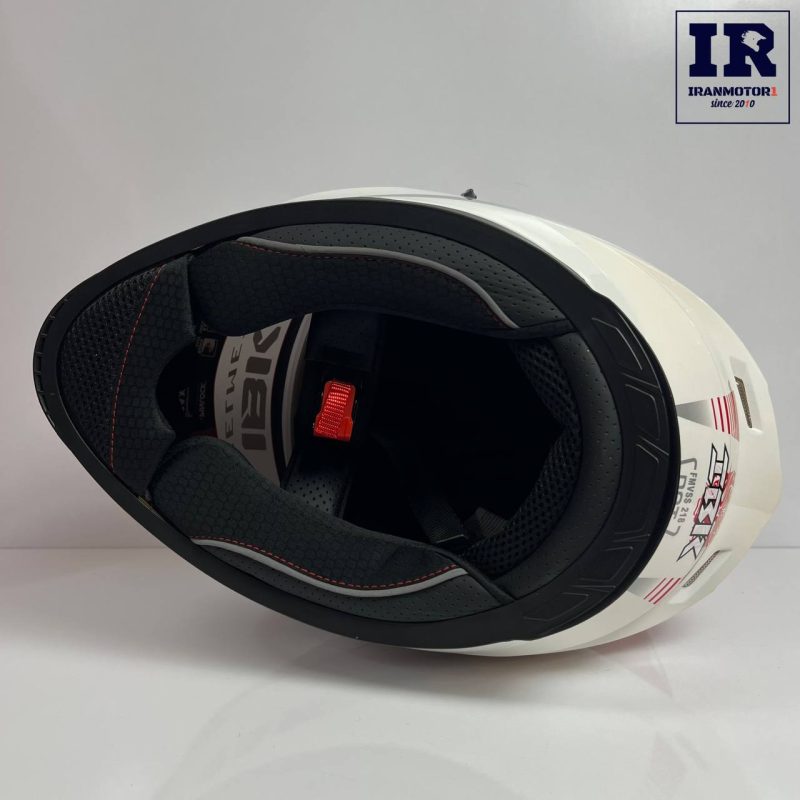 کلاه کاسکت خرگوشی ibk سفید قرمز - تصویر 5