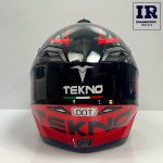 کلاه کاسکت کراسی Tekno تکنو مشکی قرمز براق - تصویر 4