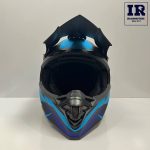 کلاه کاسکت کراسی Tekno تکنو مشکی آبی طرح دار - تصویر 2