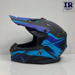 کلاه کاسکت کراسی Tekno تکنو مشکی آبی طرح دار - تصویر 3