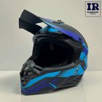 کلاه کاسکت کراسی Tekno تکنو مشکی آبی طرح دار - تصویر 6