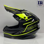 کلاه کاسکت کراسی Tekno تکنو مشکی فسفری طرح دار