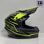 کلاه کاسکت کراسی Tekno تکنو مشکی فسفری طرح دار - تصویر 3