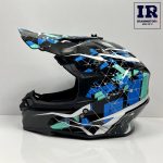 کلاه کاسکت کراسی Tekno تکنو مشکی سفید آبی