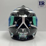 کلاه کاسکت کراسی Tekno تکنو مشکی سفید آبی - تصویر 4