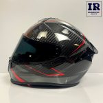 کلاه کاسکت فک ‌ثابت‌ کربن RAPIDO مشکی قرمز CR