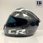 کلاه کاسکت فک ‌ثابت‌ کربن RAPIDO  مشکی سفید CR