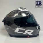 کلاه کاسکت فک ‌ثابت‌ کربن RAPIDO  مشکی سفید CR - تصویر 3