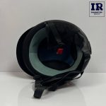 کلاه کاسکت وسپایی نیمه چرمی مشکی مات عینک دار - تصویر 5