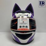 کلاه کاسکت دخترانه خرگوشی (گوش گربه ای) HNJ اچ ان جی سفید بنفش - تصویر 2