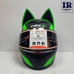 کلاه کاسکت دخترانه خرگوشی (گوش گربه ای) HNJ اچ ان جی مشکی سبز - تصویر 2