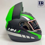 کلاه کاسکت دخترانه خرگوشی (گوش گربه ای) HNJ اچ ان جی مشکی سبز - تصویر 3