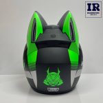 کلاه کاسکت دخترانه خرگوشی (گوش گربه ای) HNJ اچ ان جی مشکی سبز - تصویر 4