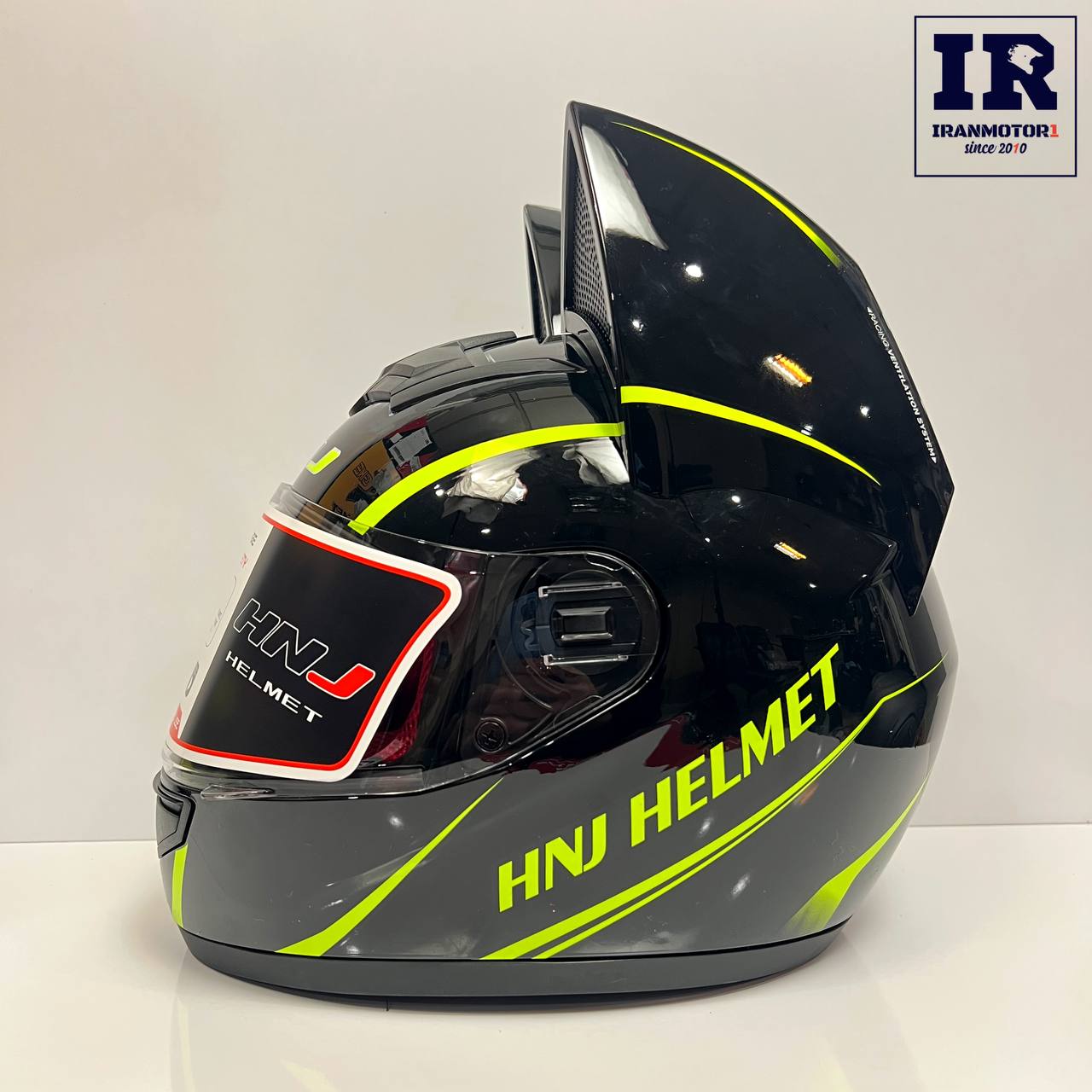 image_1769847417569 کلاه کاسکت دخترانه خرگوشی (گوش گربه ای) HNJ اچ ان جی مشکی فسفری - تصویر 1