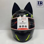 کلاه کاسکت دخترانه خرگوشی (گوش گربه ای) HNJ اچ ان جی مشکی فسفری - تصویر 2