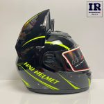 کلاه کاسکت دخترانه خرگوشی (گوش گربه ای) HNJ اچ ان جی مشکی فسفری - تصویر 3