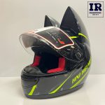 کلاه کاسکت دخترانه خرگوشی (گوش گربه ای) HNJ اچ ان جی مشکی فسفری - تصویر 6