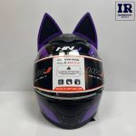 کلاه کاسکت دخترانه خرگوشی (گوش گربه ای) HNJ اچ ان جی مشکی بنفش - تصویر 3