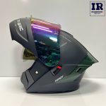 کلاه کاسکت فک متحرک فابریک Fabric مشکی سبز - تصویر 6