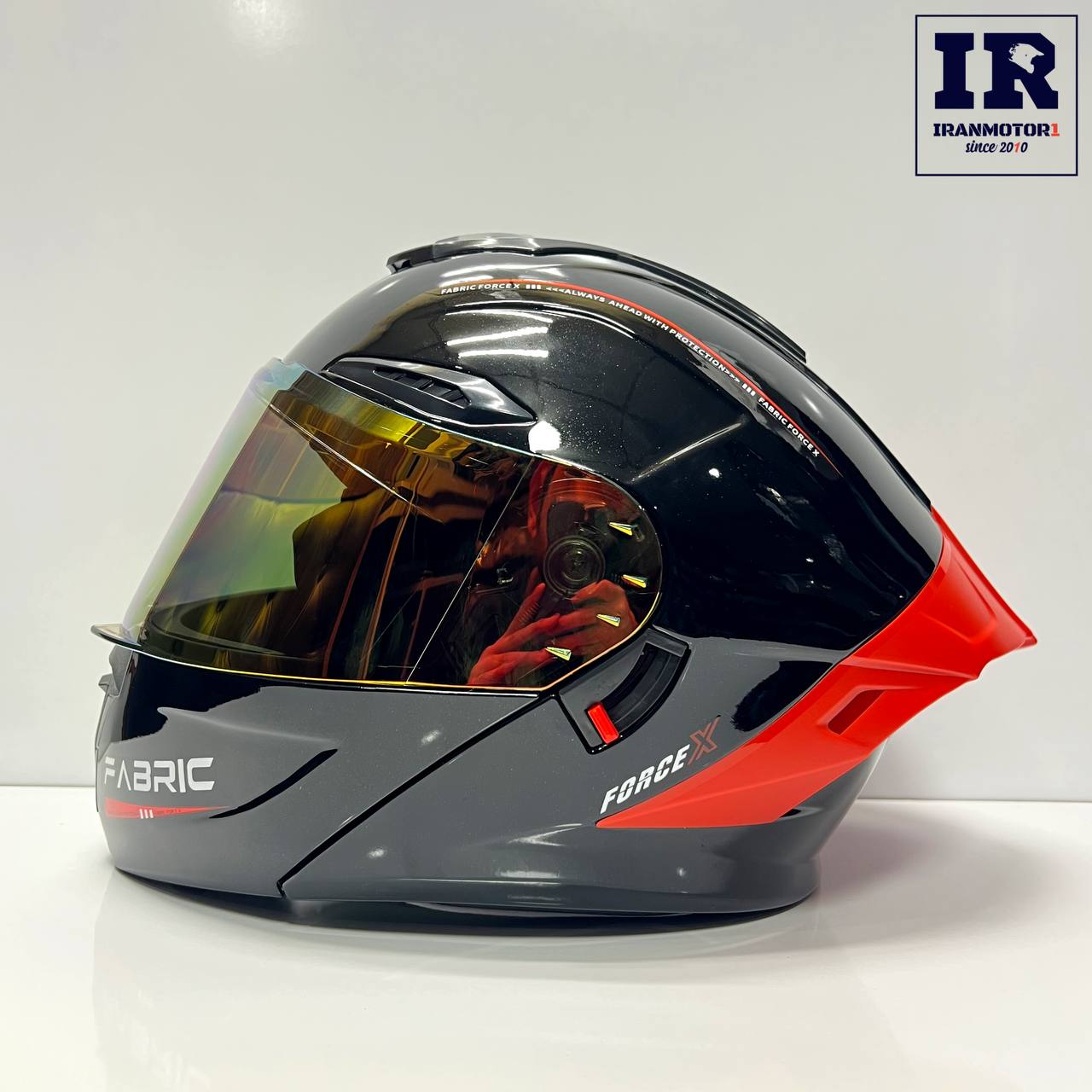 image_1771527314030 کلاه کاسکت فک متحرک فابریک Fabric مشکی قرمز - تصویر 1