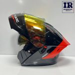 کلاه کاسکت فک متحرک فابریک Fabric مشکی قرمز - تصویر 6