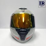 کلاه کاسکت فک متحرک فابریک Fabric طوسی نارنجی - تصویر 3