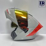 کلاه کاسکت فک متحرک فابریک Fabric طوسی نارنجی - تصویر 6