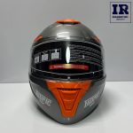 کلاه کاسکت فک متحرک فابریک Fabric نقره ای نارنجی - تصویر 2