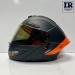 کلاه کاسکت فک متحرک فابریک Fabric مشکی نارنجی