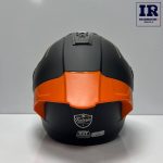 کلاه کاسکت فک متحرک فابریک Fabric مشکی نارنجی - تصویر 3