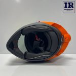 کلاه کاسکت فک متحرک فابریک Fabric مشکی نارنجی - تصویر 5