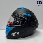 کلاه کاسکت فک متحرک فابریک Fabric مشکی آبی مات - تصویر 3