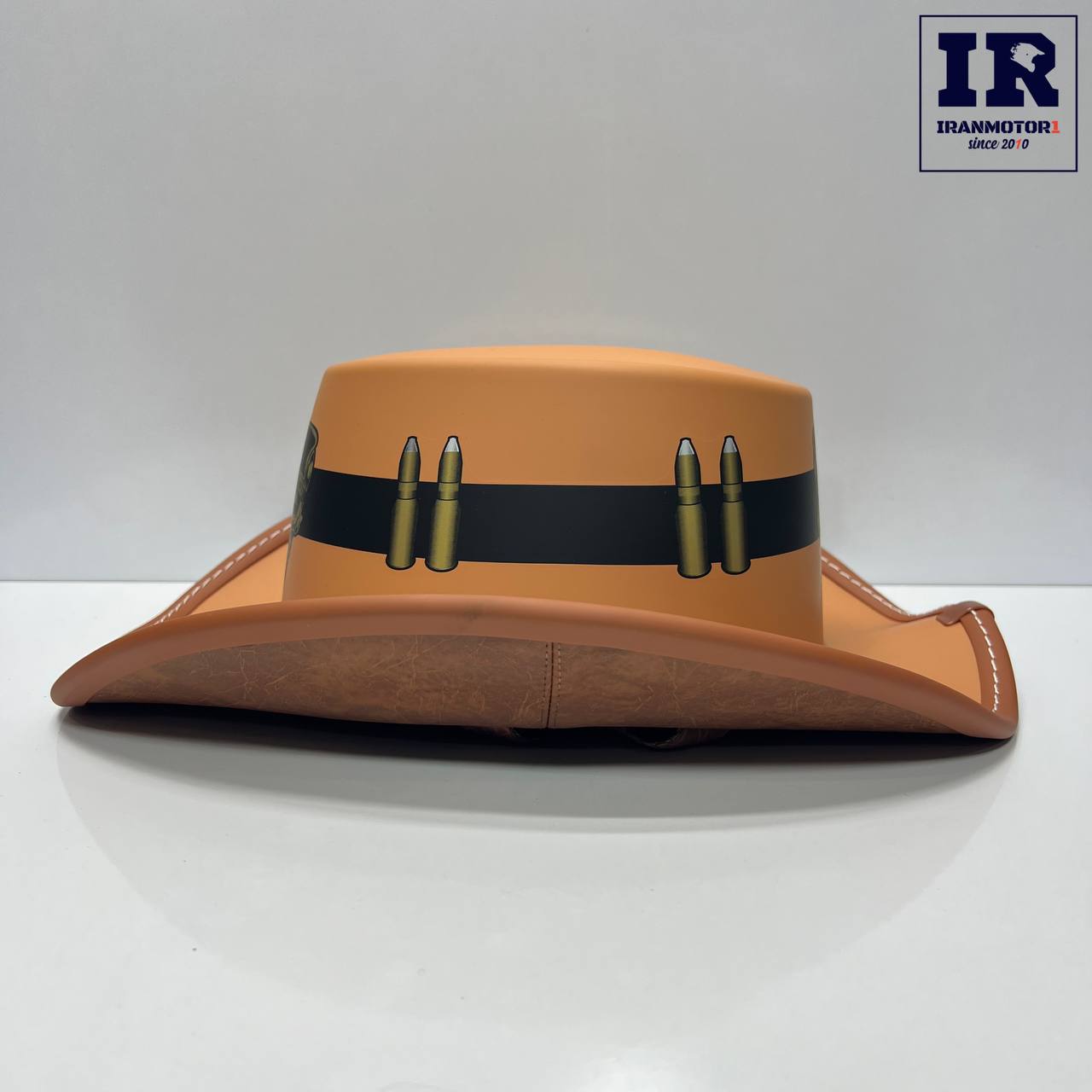image_1771947592668 کلاه کاسکت کابویی موتور سیکلت LVCOOL کرمی اسکلت - تصویر 1