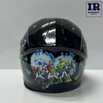 کلاه کاسکت بچگانه فک ثابت gengle شال دار - مشکی طرح avengers - تصویر 5