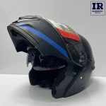 کلاه کاسکت فک متحرک Rng ار ان جی مشکی آبی - تصویر 6