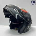کلاه کاسکت فک متحرک Rng ار ان جی مشکی طوسی - تصویر 3