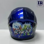 کلاه کاسکت بچگانه فک ثابت gengle شال دار - آبی طرح avengers - تصویر 4