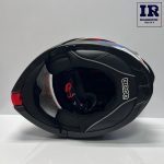 کلاه کاسکت فک متحرک بیون Beon سفید قرمز آبی کد 711 - تصویر 5