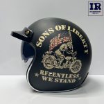 کلاه کاسکت وسپایی ال وی کول LVcool مشکی طرح Sons of liberty
