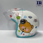 کلاه کاسکت بچگانه بدون فک ردلاین RedLine - سفید طرح خرس - تصویر 6