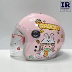 کلاه کاسکت بچگانه بدون فک ردلاین RedLine - صورتی طرح Rabbit