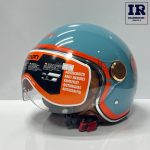 کلاه کاسکت وسپایی بیون Beon عینک دار B120 آبی نارنجی - تصویر 2
