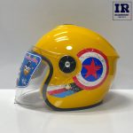 کلاه کاسکت بدون فک بچگانه زرد captain america